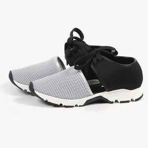 Women's Dual-Tone Silver & Black Mesh Lace Sneakers by All Black size 9.5 New